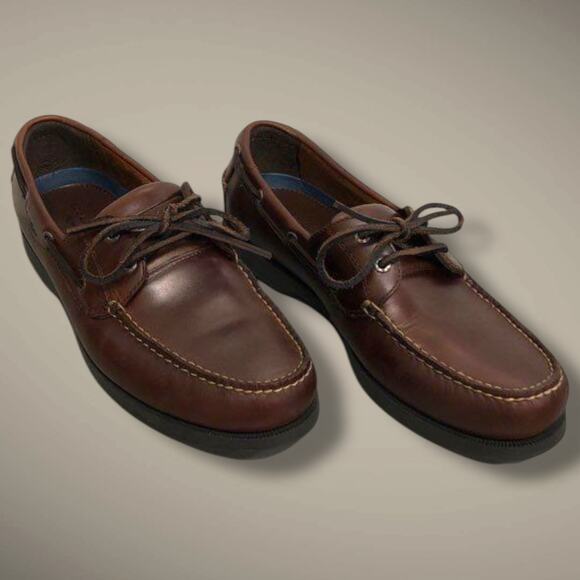 Nice NWOB Men’s DOCKERS Castaway Non Slip Burgundy Smooth Leather Boat Shoes - Picture 1 of 6